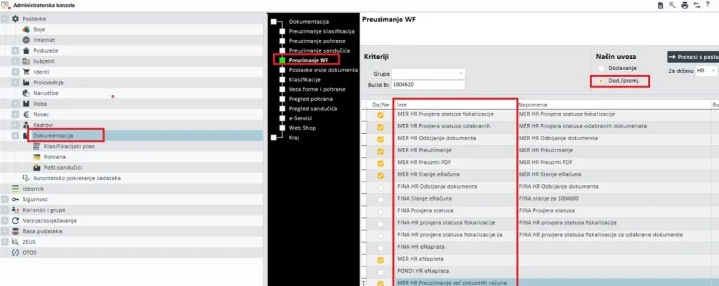 Preuzimanje workflowa za MER