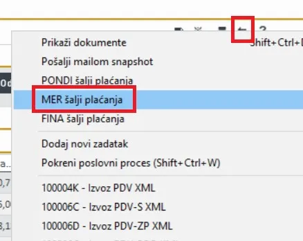 Slanje plaćanja prema posredniku