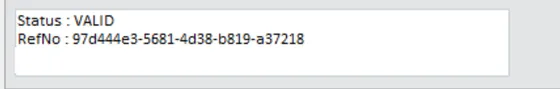 VIES check result in PANTHEON: status VALID and the reference number of the check