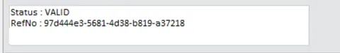 VIES check result in PANTHEON: status VALID and the reference number of the check